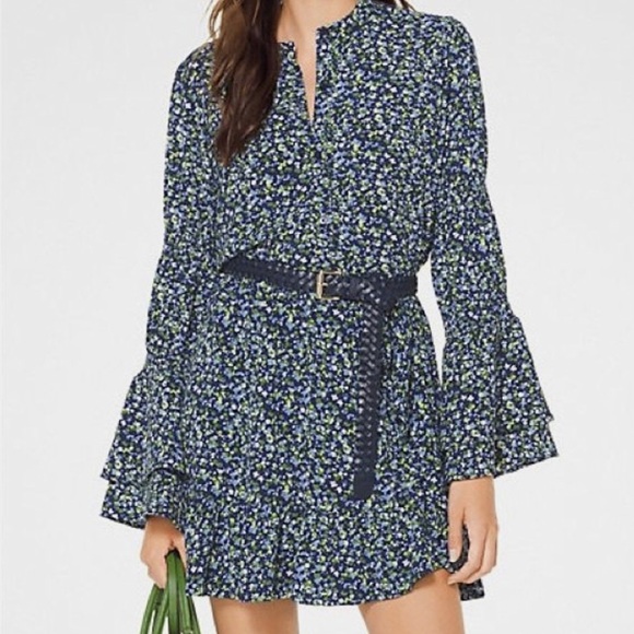 Michael Kors Dresses & Skirts - Michael Kors 3 Pc Set Micro Floral Blouse Skirt & Belt Beautiful Set NWT Sz L/XL